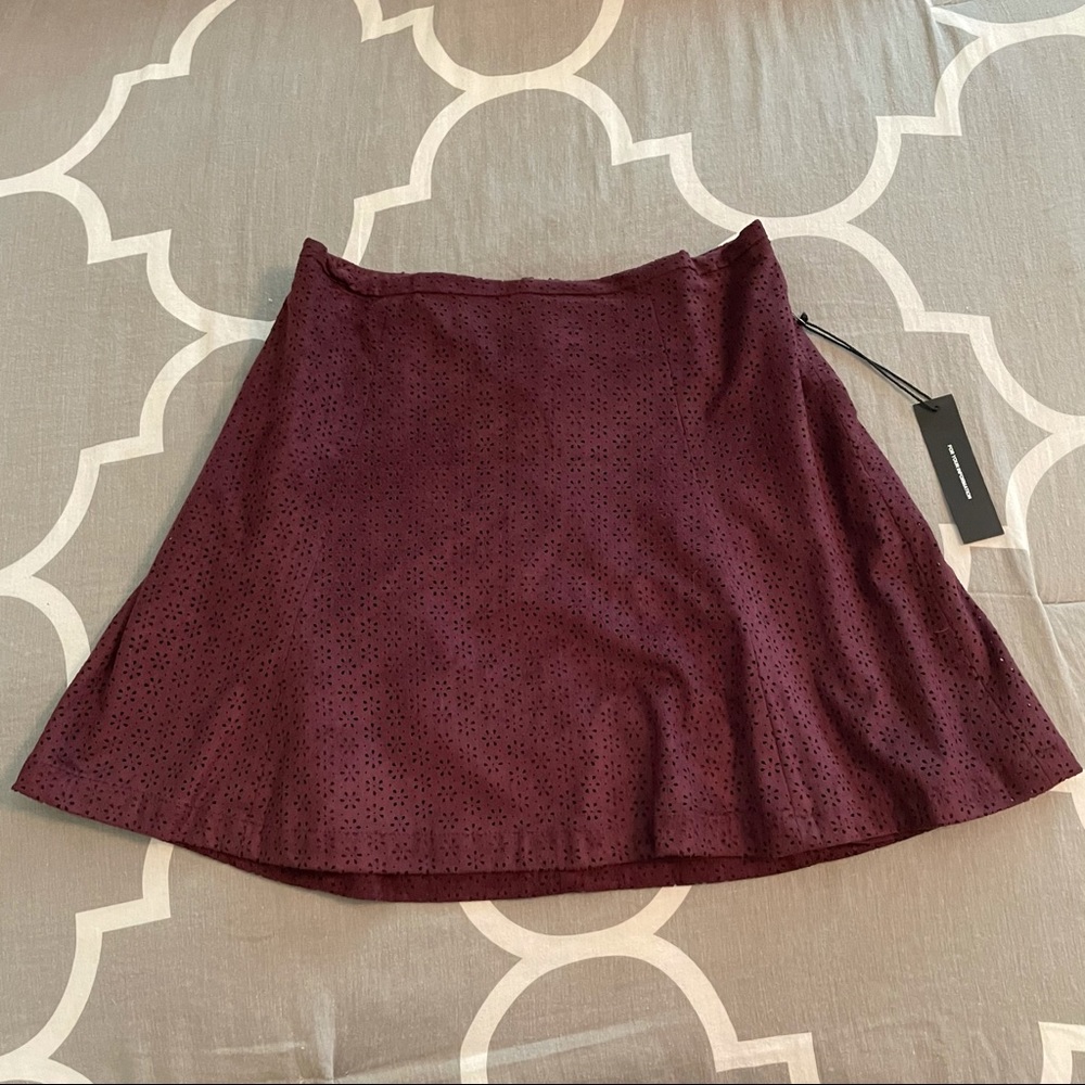 Express Maroon Skater Skirt